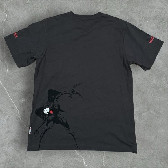 Evangelion X Uniqlo Anime Graphic Black Short Sleeve T-Shirt Small Pocket Tee - Picture 2 of 8